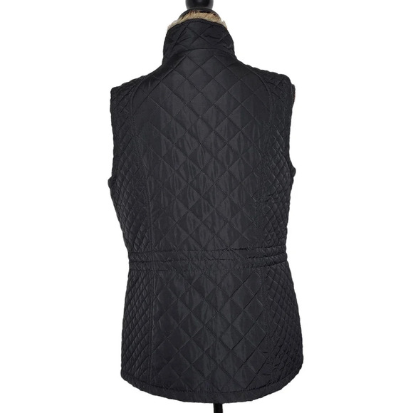 Adrienne Vittadini Womens Quilted Puffer Faux Fur Trimmed Vest Size Medium Black - Picture 3 of 16